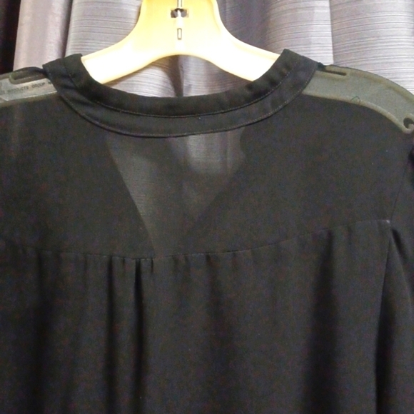 🙋A.N.A. sheer black blouse, button down front design S XL good condition - Picture 9 of 10